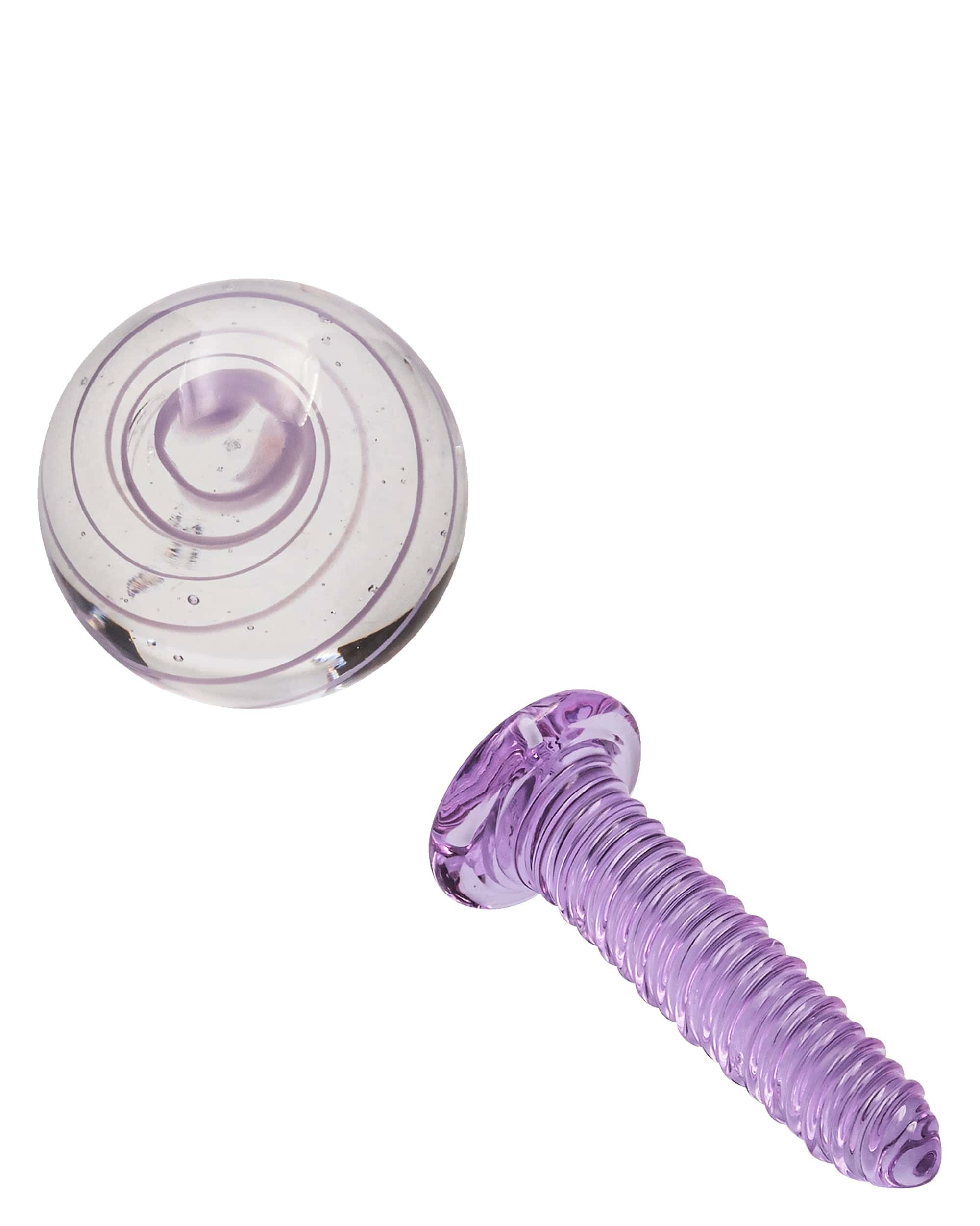 A close-up view of the Terp Screw Kit, showing the purple-hued, threaded screw against a plain white backdrop. A close-up view of the Terp Screw Kit, showing the purple-hued, threaded screw against a plain white backdrop.