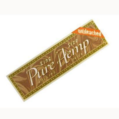 A close-up, angled view of Unbleached King Size Rolling Papers with a patterned border on a white background. A close-up, angled view of Unbleached King Size Rolling Papers with a patterned border on a white background.