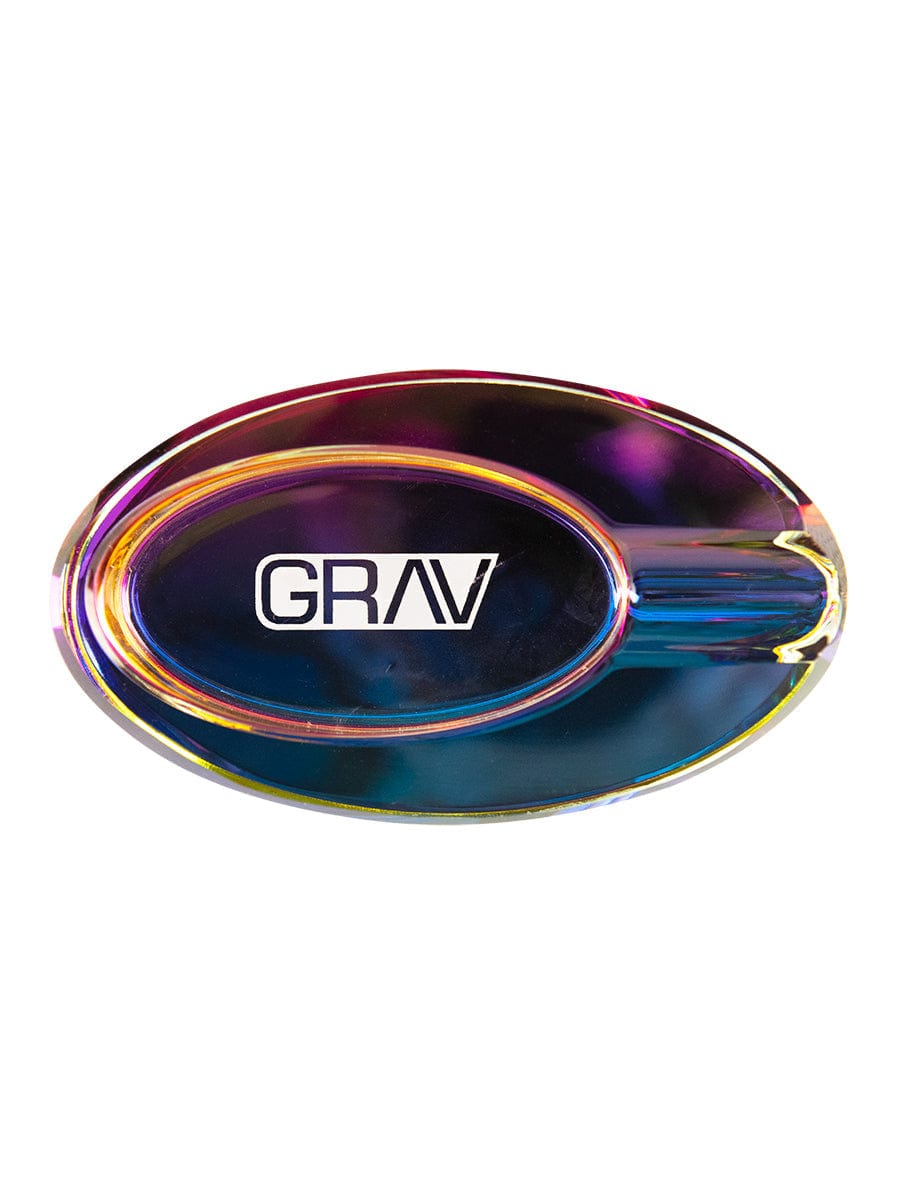 GRAV Ellipse Ashtray in a studio shot, showcasing its sleek, oval shape and polished surface. GRAV Ellipse Ashtray in a studio shot, showcasing its sleek, oval shape and polished surface.