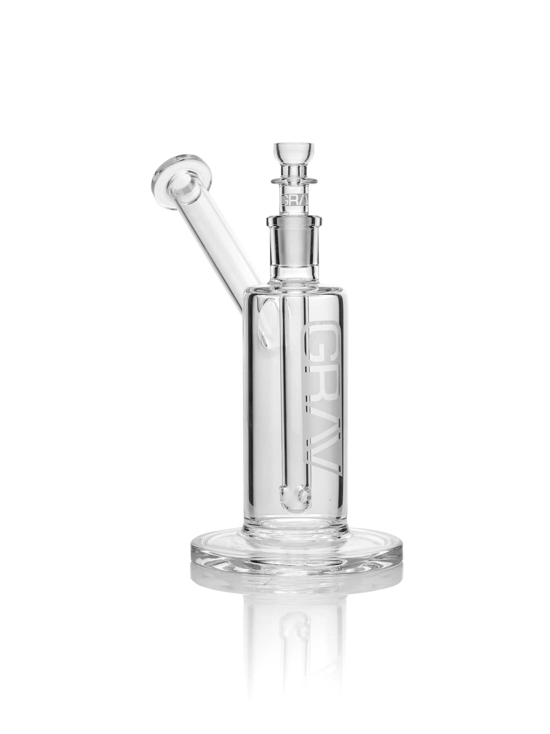 Medium Upright Bubbler stands tall in a clean studio shot, showcasing the clear glass construction and simple, upright design. Medium Upright Bubbler stands tall in a clean studio shot, showcasing the clear glass construction and simple, upright design.