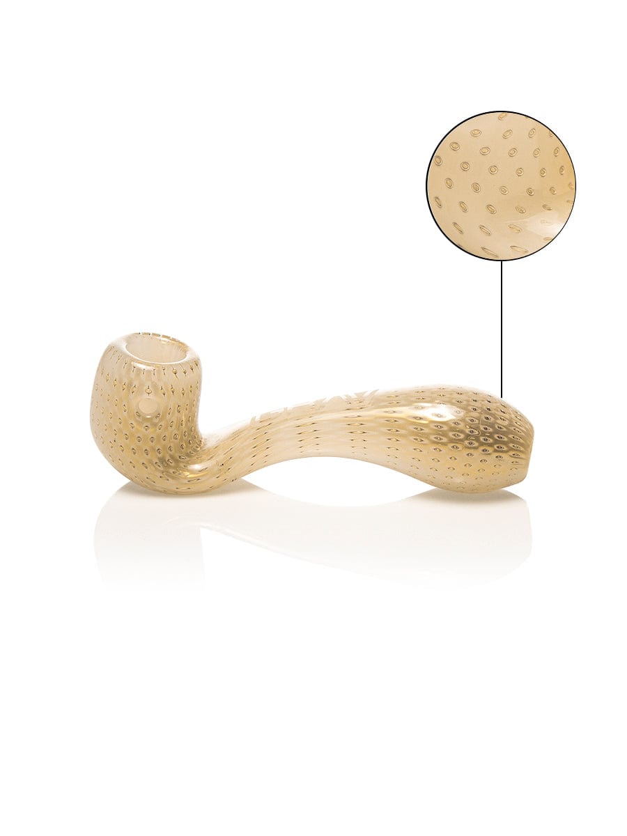 Front view of the Mini Classic Bubble Trap Sherlock Pipe, showcasing its curved shape and polished finish against a white background. Front view of the Mini Classic Bubble Trap Sherlock Pipe, showcasing its curved shape and polished finish against a white background.