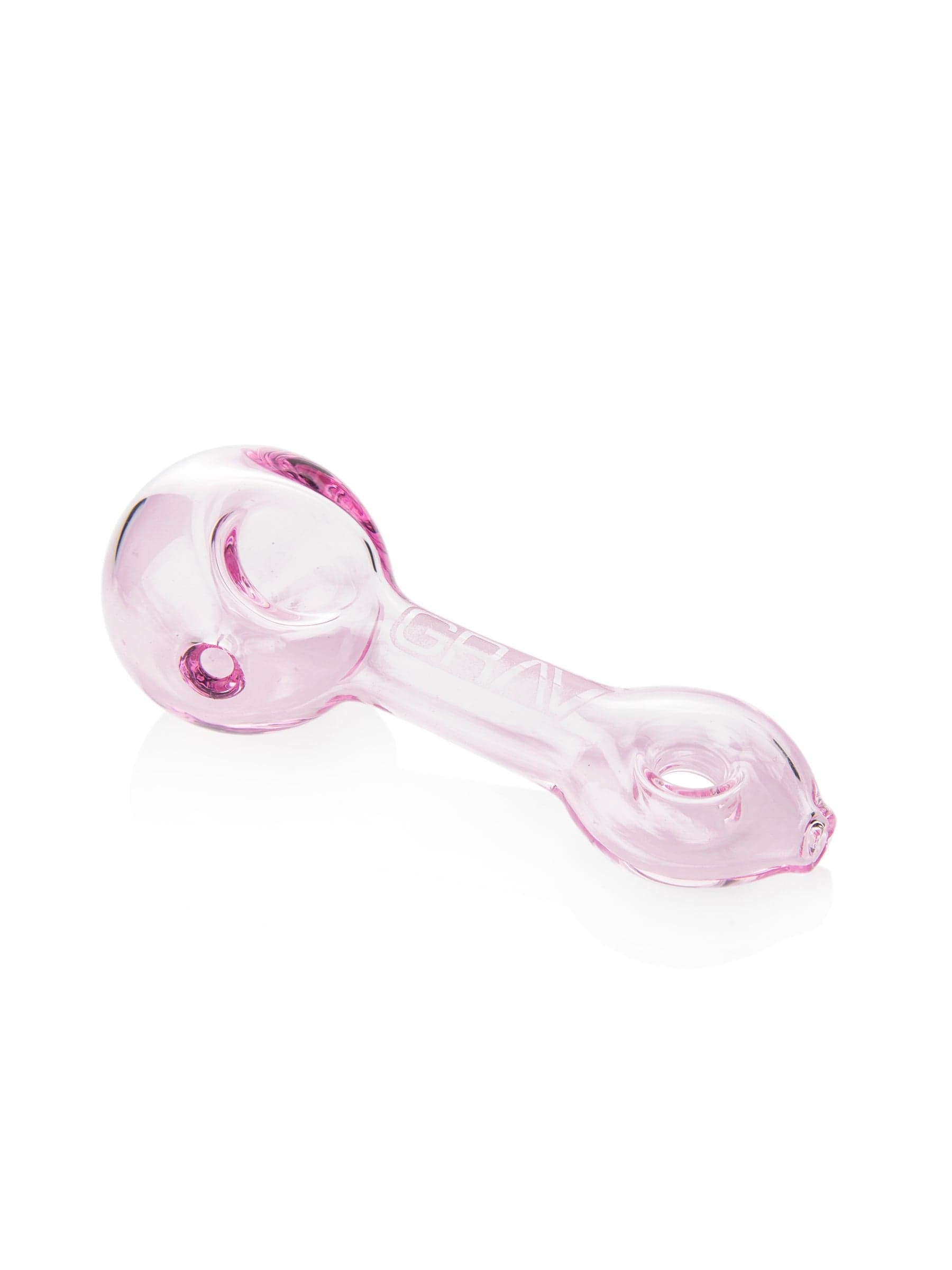 A side view of the Mini Spoon Pipe, showcasing its curved glass design against a plain white background. A side view of the Mini Spoon Pipe, showcasing its curved glass design against a plain white background.