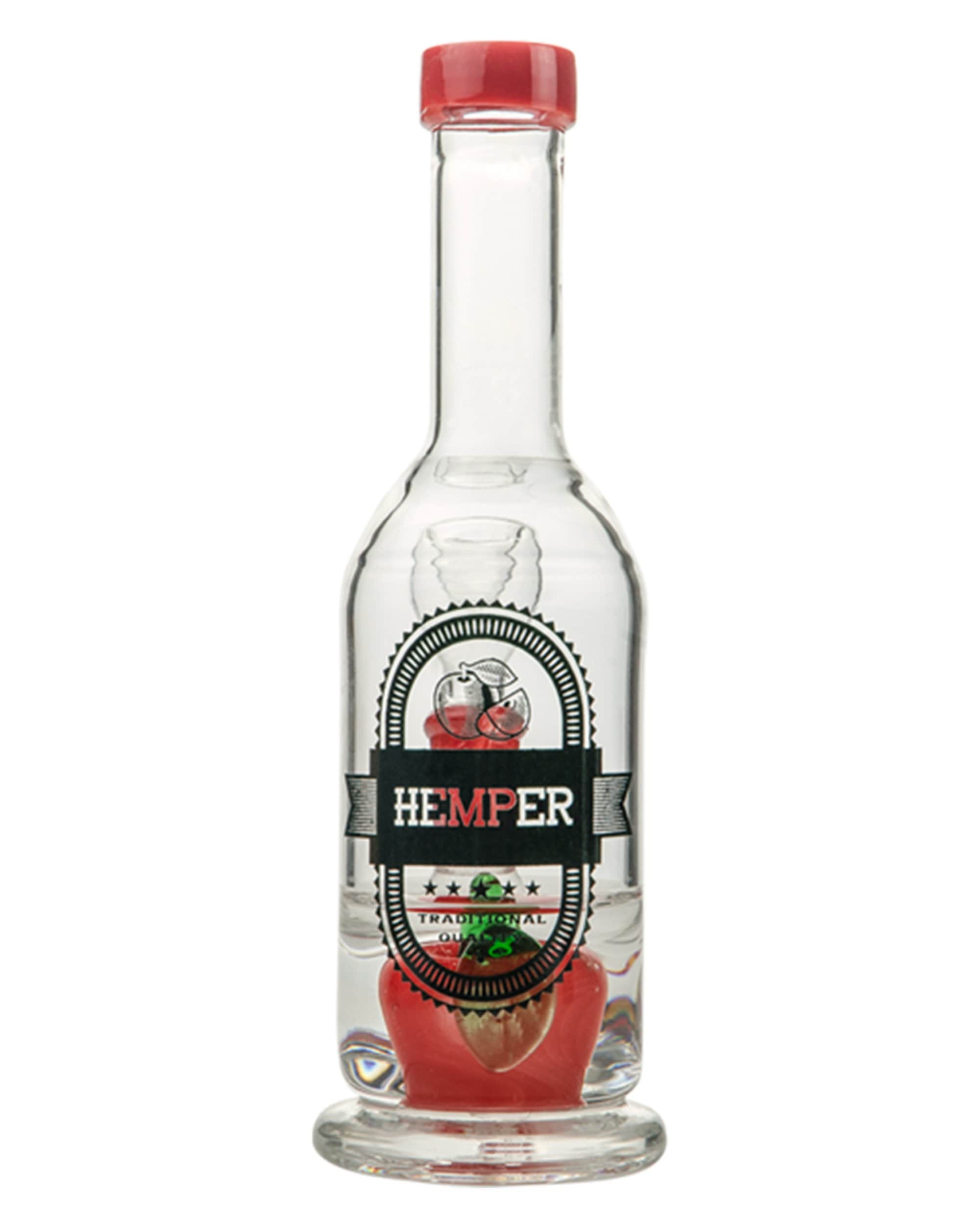 Front view of the Apple Cider Bong, a clear glass water pipe shaped like a red apple. Front view of the Apple Cider Bong, a clear glass water pipe shaped like a red apple.