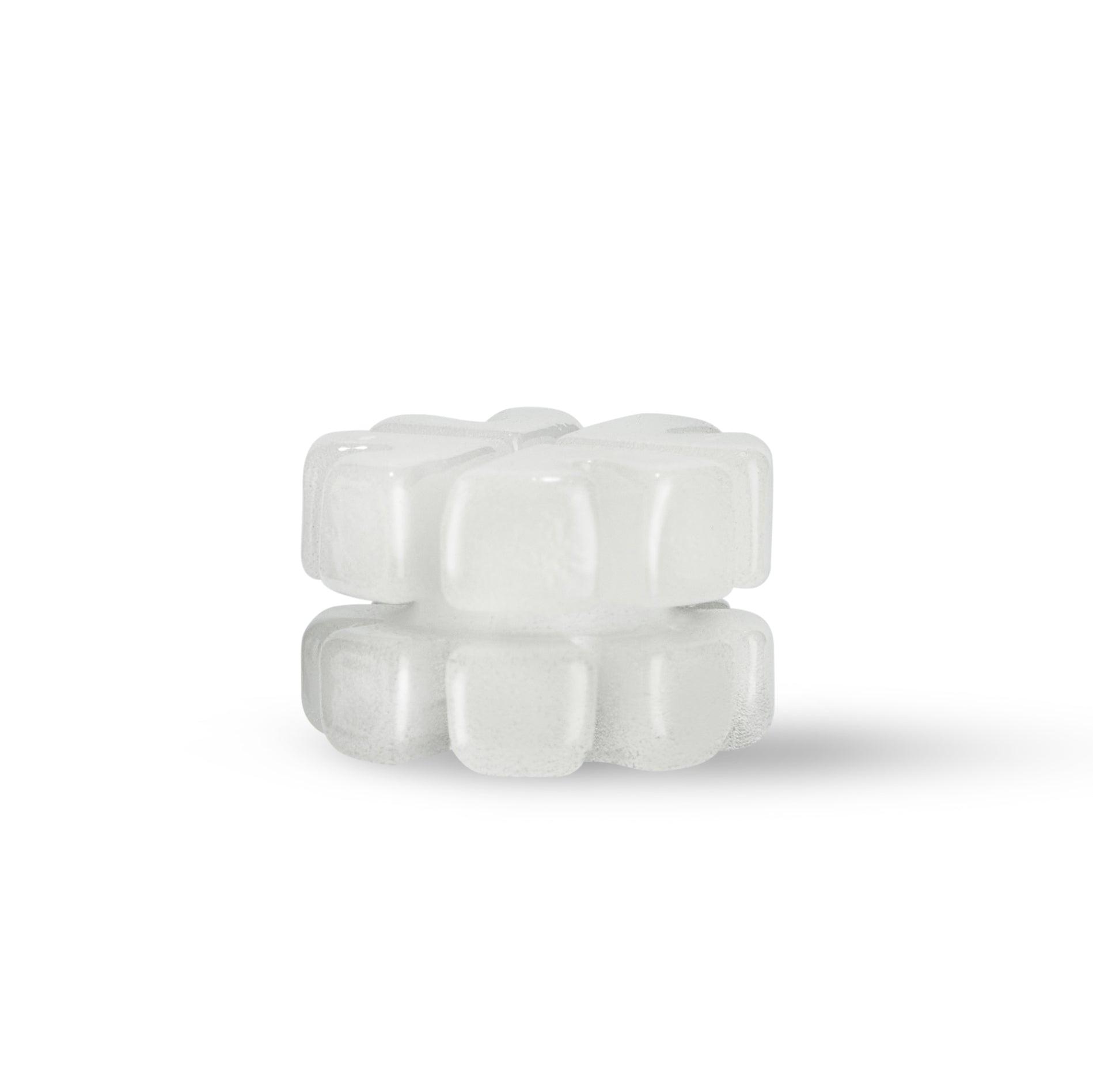 A top-down view of the opaque Quartz E-Banger Gear Insert, displaying its simple, geometric shape and smooth finish. A top-down view of the opaque Quartz E-Banger Gear Insert, displaying its simple, geometric shape and smooth finish.