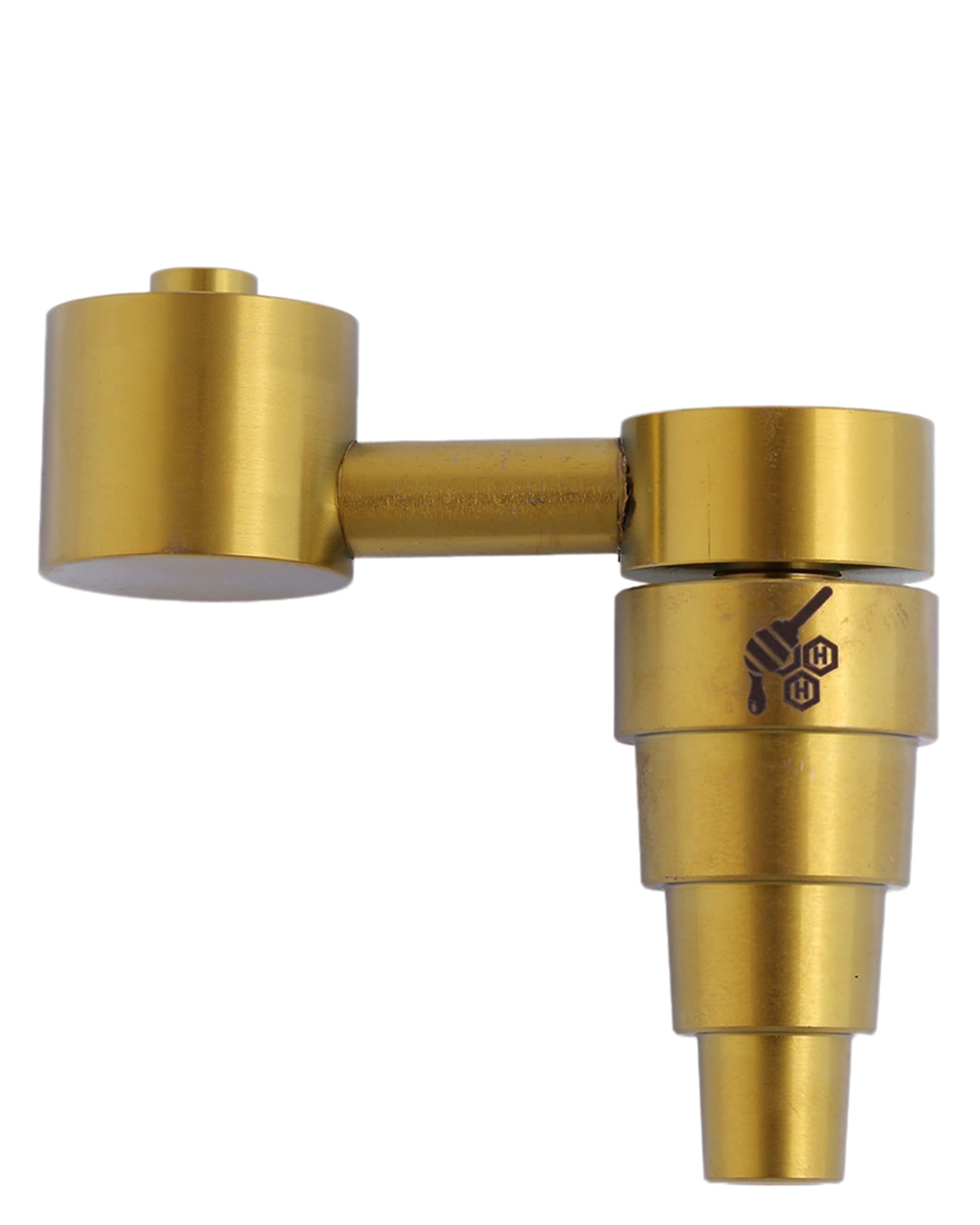 Close-up of the Sidecar 6 in 1 Titanium Nail, showing its metallic, tiered structure angled against a plain white backdrop. Close-up of the Sidecar 6 in 1 Titanium Nail, showing its metallic, tiered structure angled against a plain white backdrop.