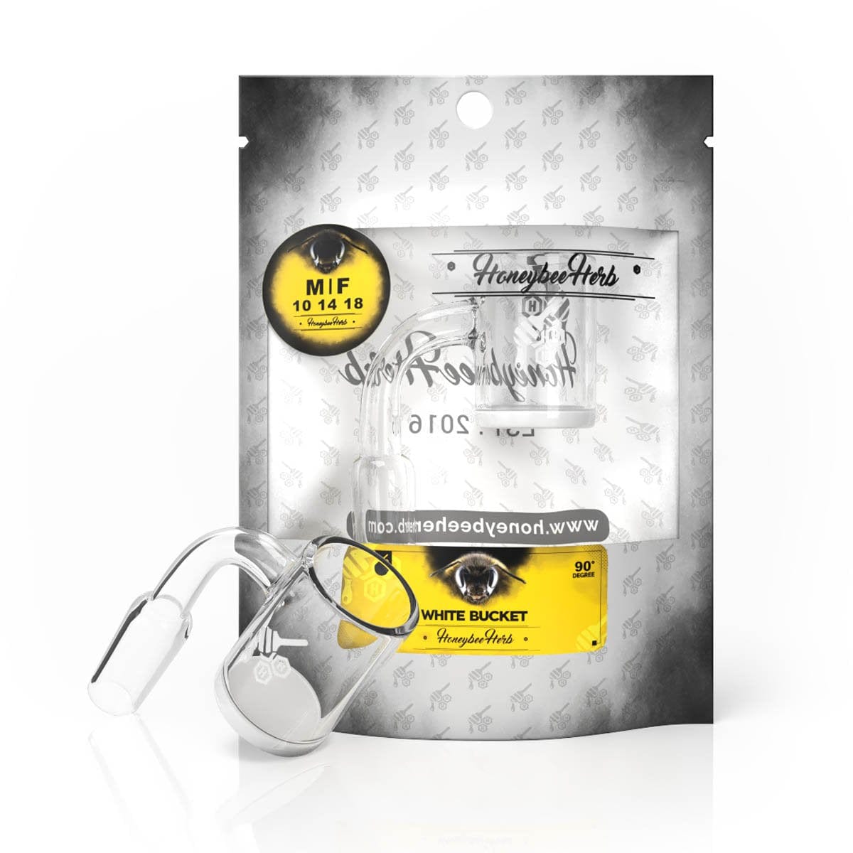 Close-up of the White Bucket Banger with a patterned background, highlighting its sleek, cylindrical shape and textured surface. Close-up of the White Bucket Banger with a patterned background, highlighting its sleek, cylindrical shape and textured surface.