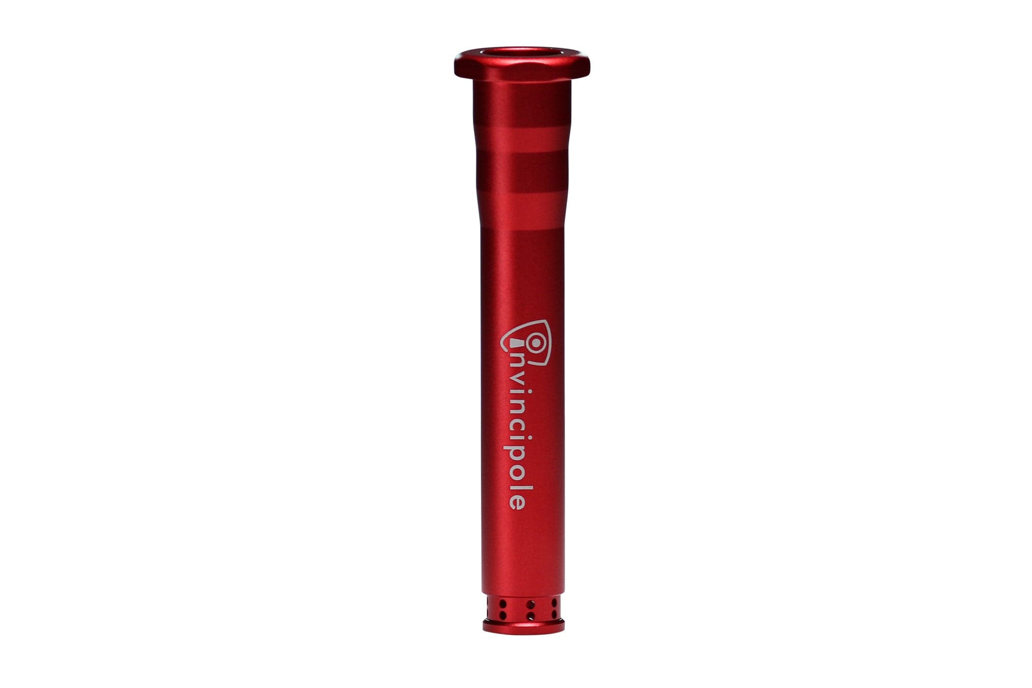 Front view of the Invincipole Indestructible Downstem, a sleek, metallic tube displayed against a plain white background. Front view of the Invincipole Indestructible Downstem, a sleek, metallic tube displayed against a plain white background.