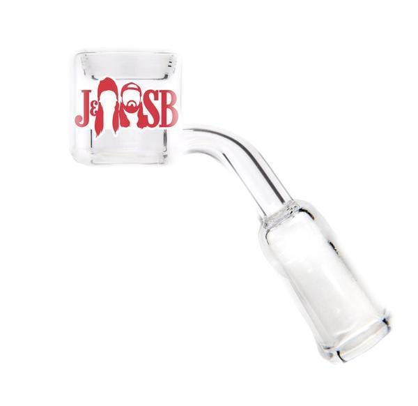 A close-up angled view of the Quartz Thermal Banger, showcasing its clear glass construction and smooth, rounded shape. A close-up angled view of the Quartz Thermal Banger, showcasing its clear glass construction and smooth, rounded shape.