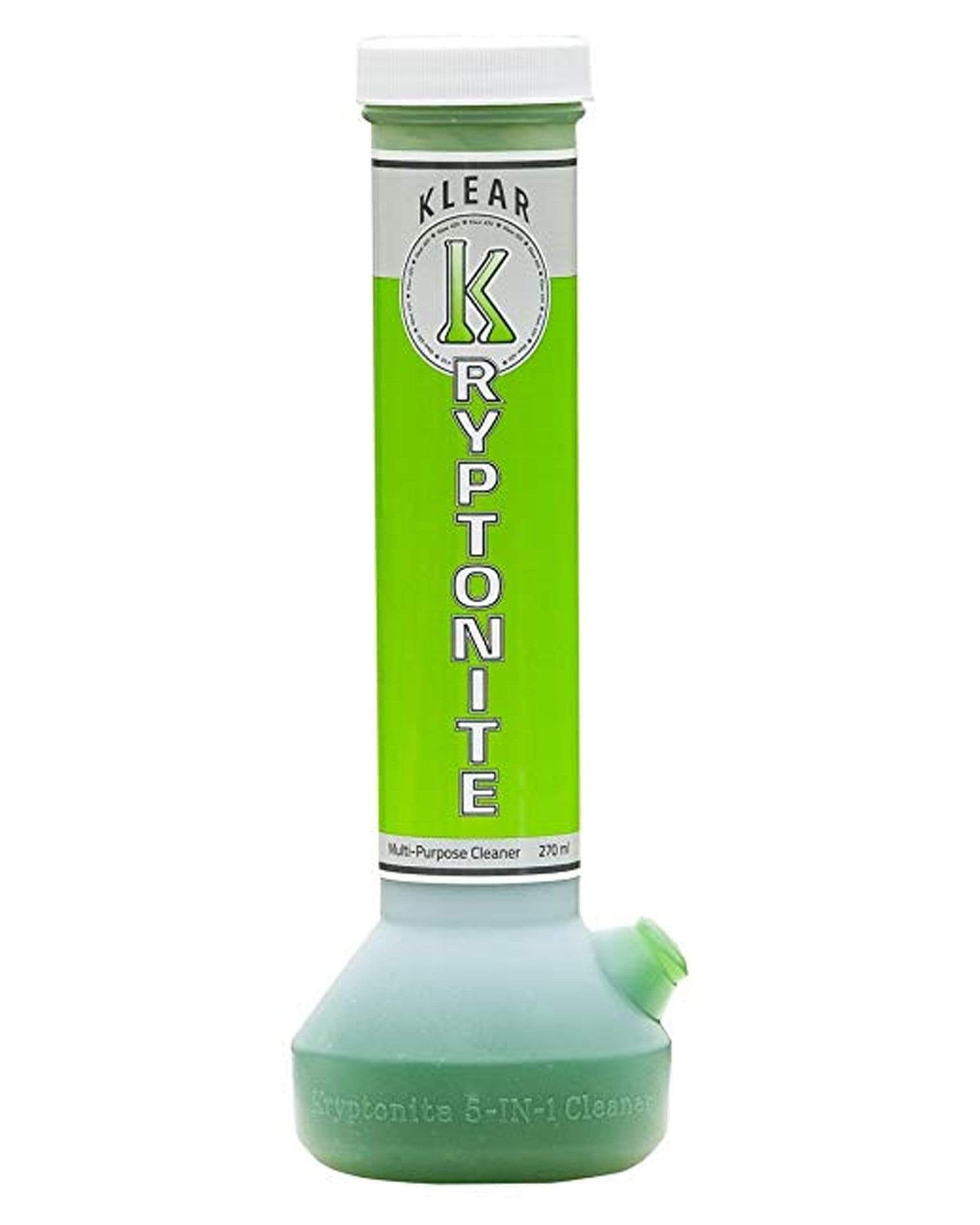 Front view of the Kryptonite Cleaner bottle, featuring bold green lettering against a white background. Front view of the Kryptonite Cleaner bottle, featuring bold green lettering against a white background.