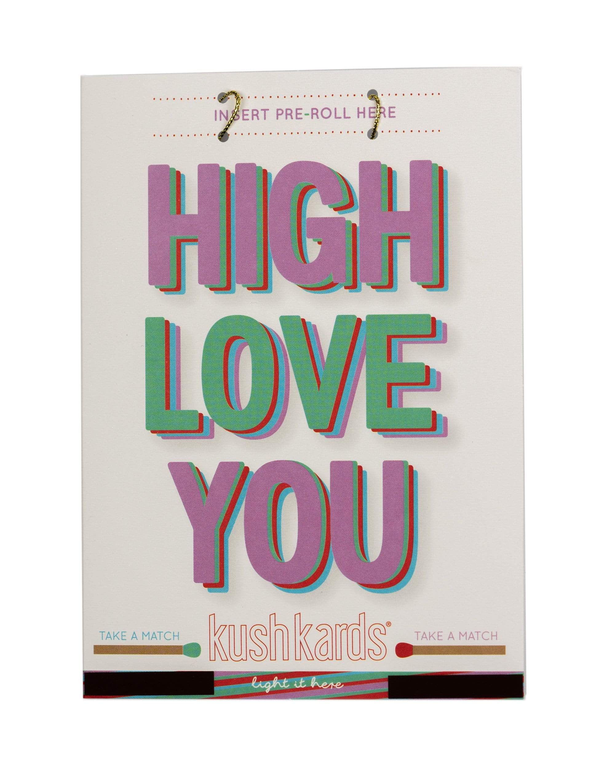 The “High Love You” Greeting Card features colorful, stacked text against a white background, presented in a straightforward, eye-catching design. The “High Love You” Greeting Card features colorful, stacked text against a white background, presented in a straightforward, eye-catching design.