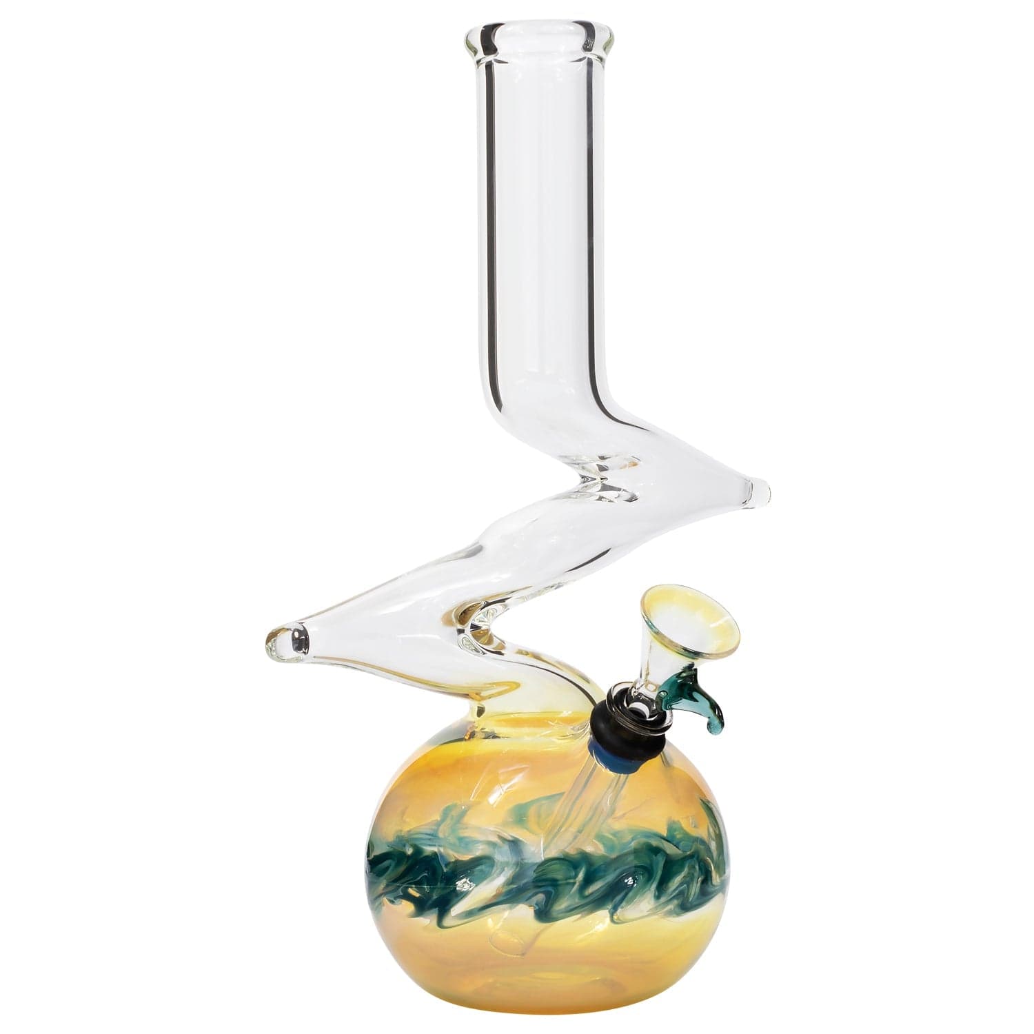 A front view of the 10" Zong Bubble Base Bong, showcasing its rounded base and clear glass construction. A front view of the 10" Zong Bubble Base Bong, showcasing its rounded base and clear glass construction.