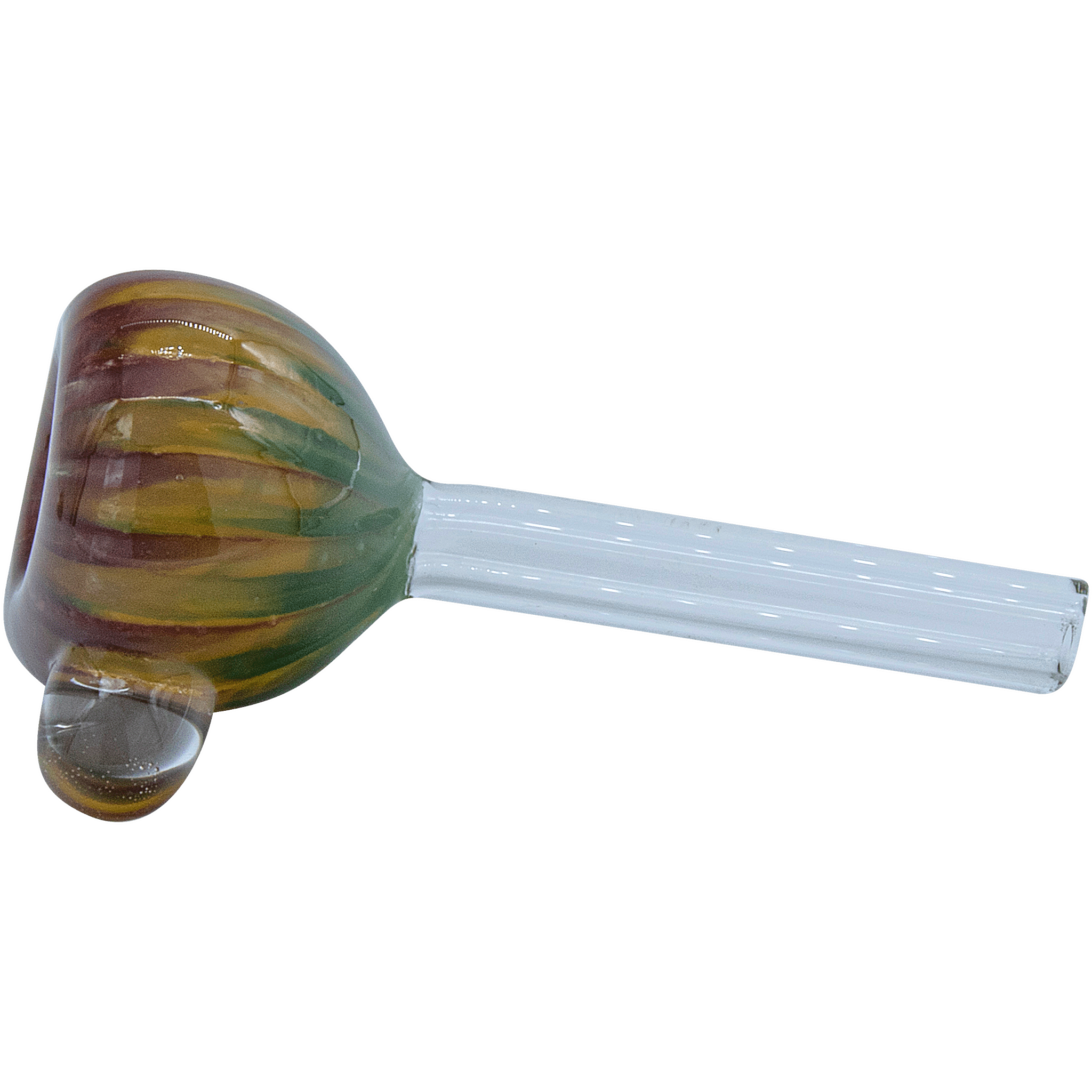 A close-up view of the 9mm Rasta Slide Bowl, displaying a colorful glass bowl against a plain white background. A close-up view of the 9mm Rasta Slide Bowl, displaying a colorful glass bowl against a plain white background.