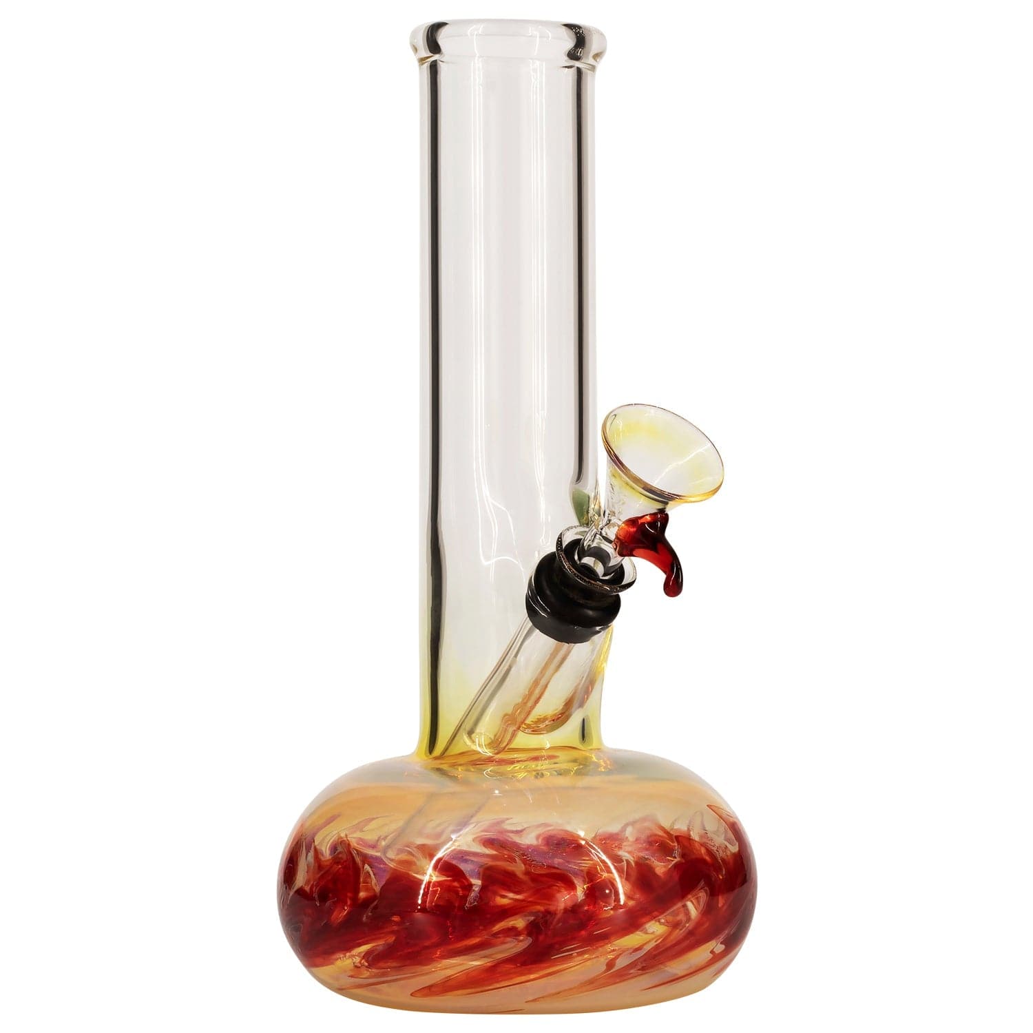 A three-quarter view of the Raked Fumed Buoy Beaker Bong, showcasing the fumed glass and rounded buoy shape. A three-quarter view of the Raked Fumed Buoy Beaker Bong, showcasing the fumed glass and rounded buoy shape.