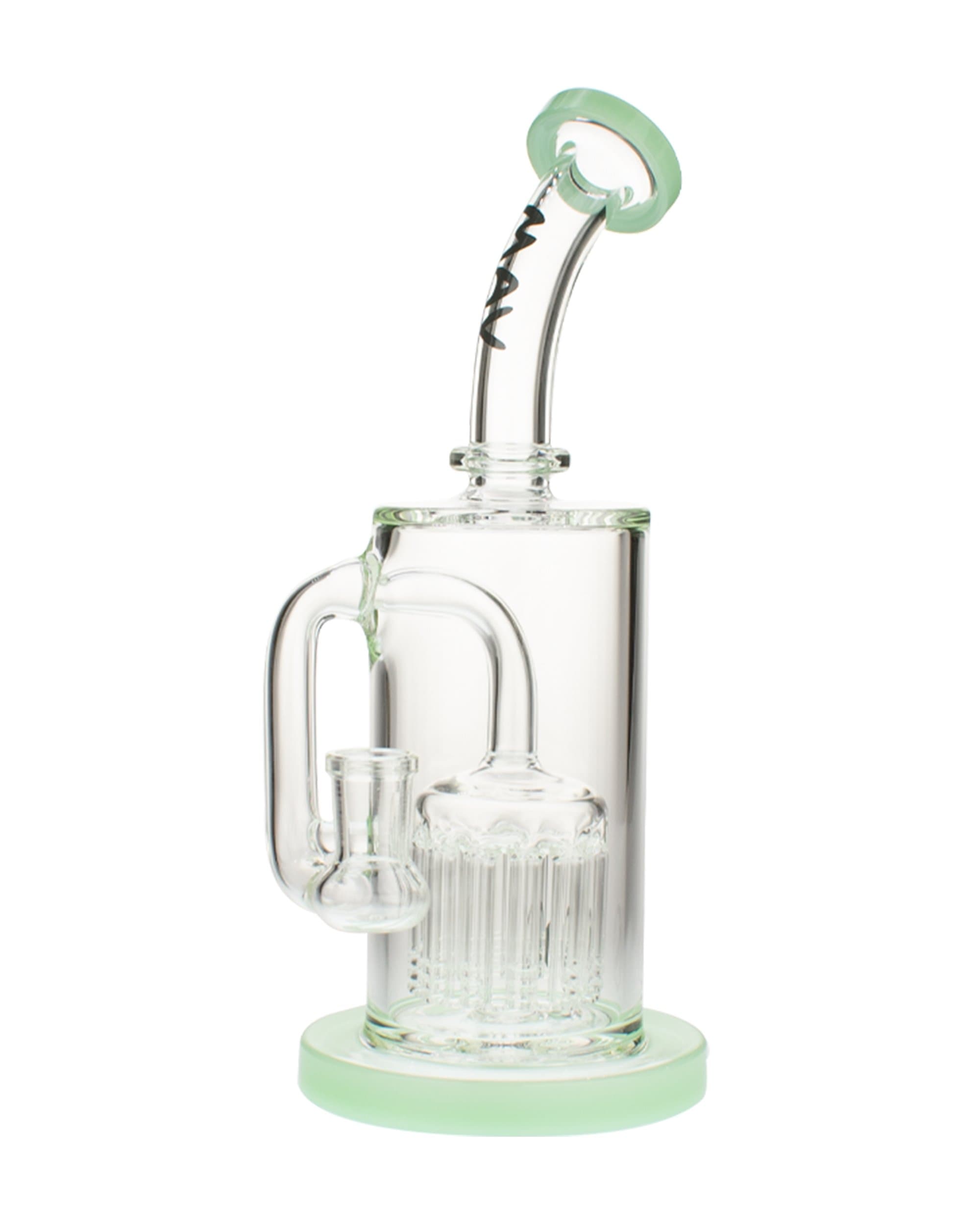Front view of the 12 Arm Sycamore Tree Perc Bong, showcasing its clear glass construction and multi-arm percolator design. Front view of the 12 Arm Sycamore Tree Perc Bong, showcasing its clear glass construction and multi-arm percolator design.