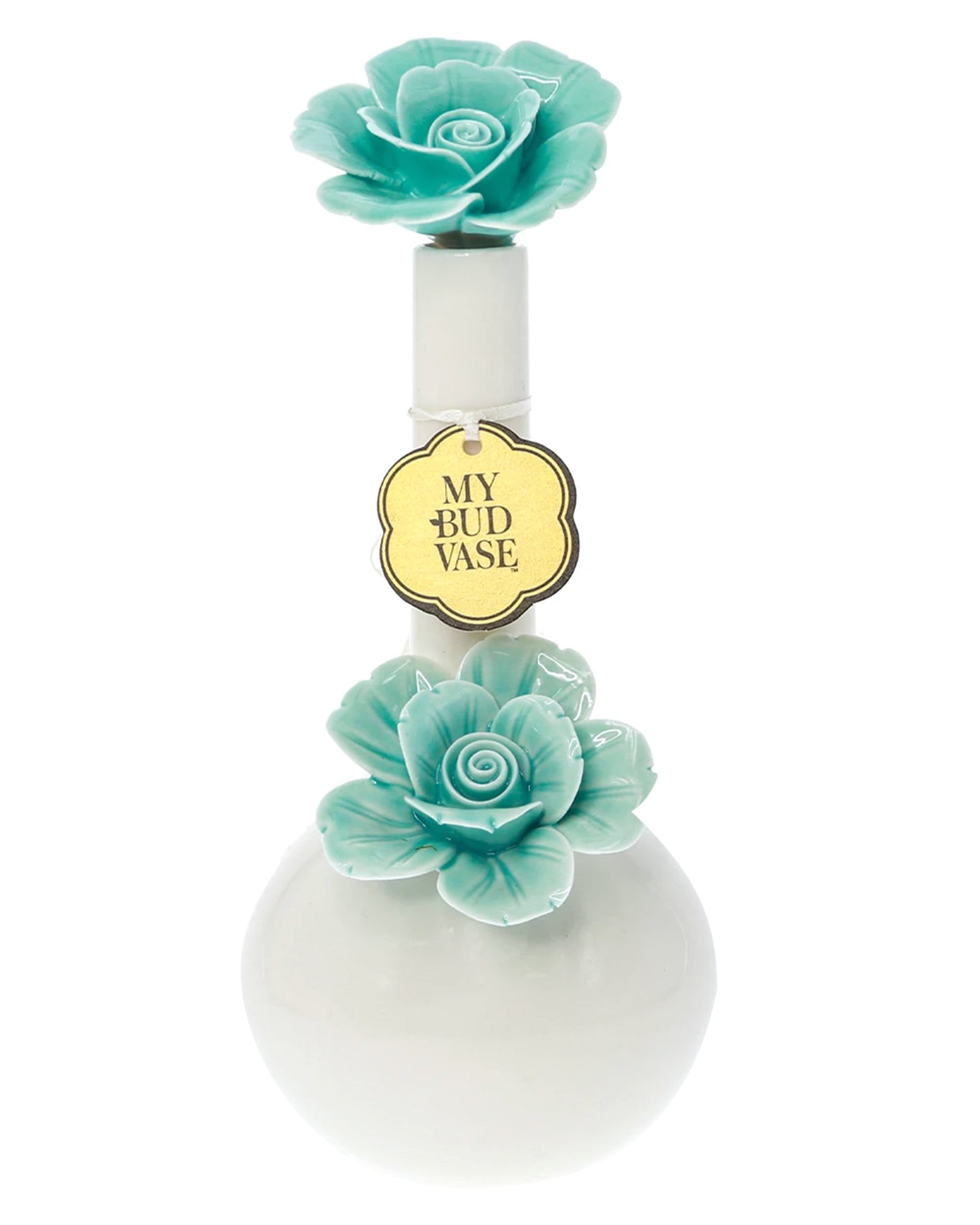 Front view of the Rosette, a clear glass water pipe with a subtly flared neck. Front view of the Rosette, a clear glass water pipe with a subtly flared neck.