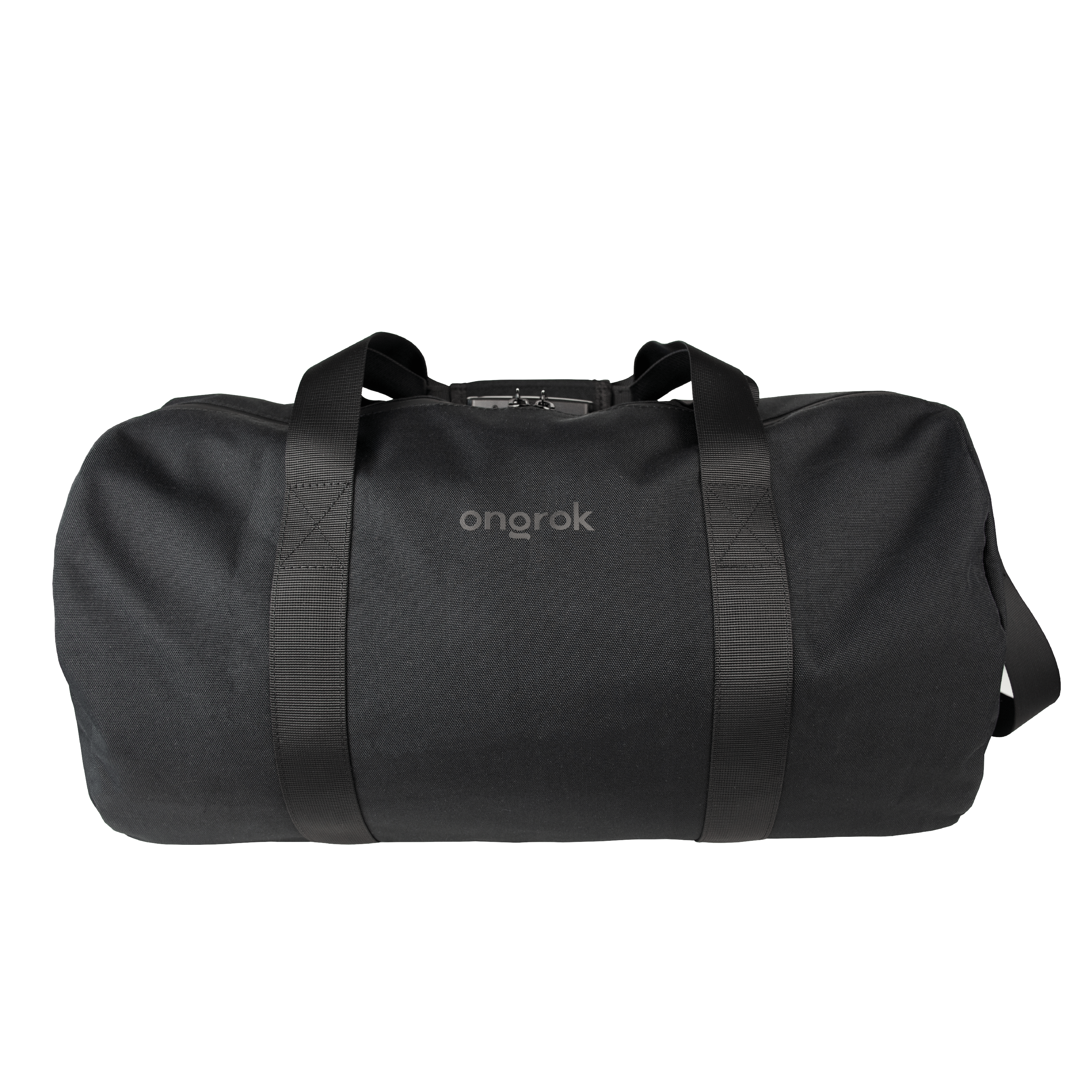 A centered, overhead shot of the Carbon-lined Duffle Bag, featuring a dark gray fabric and simple, streamlined design. A centered, overhead shot of the Carbon-lined Duffle Bag, featuring a dark gray fabric and simple, streamlined design.