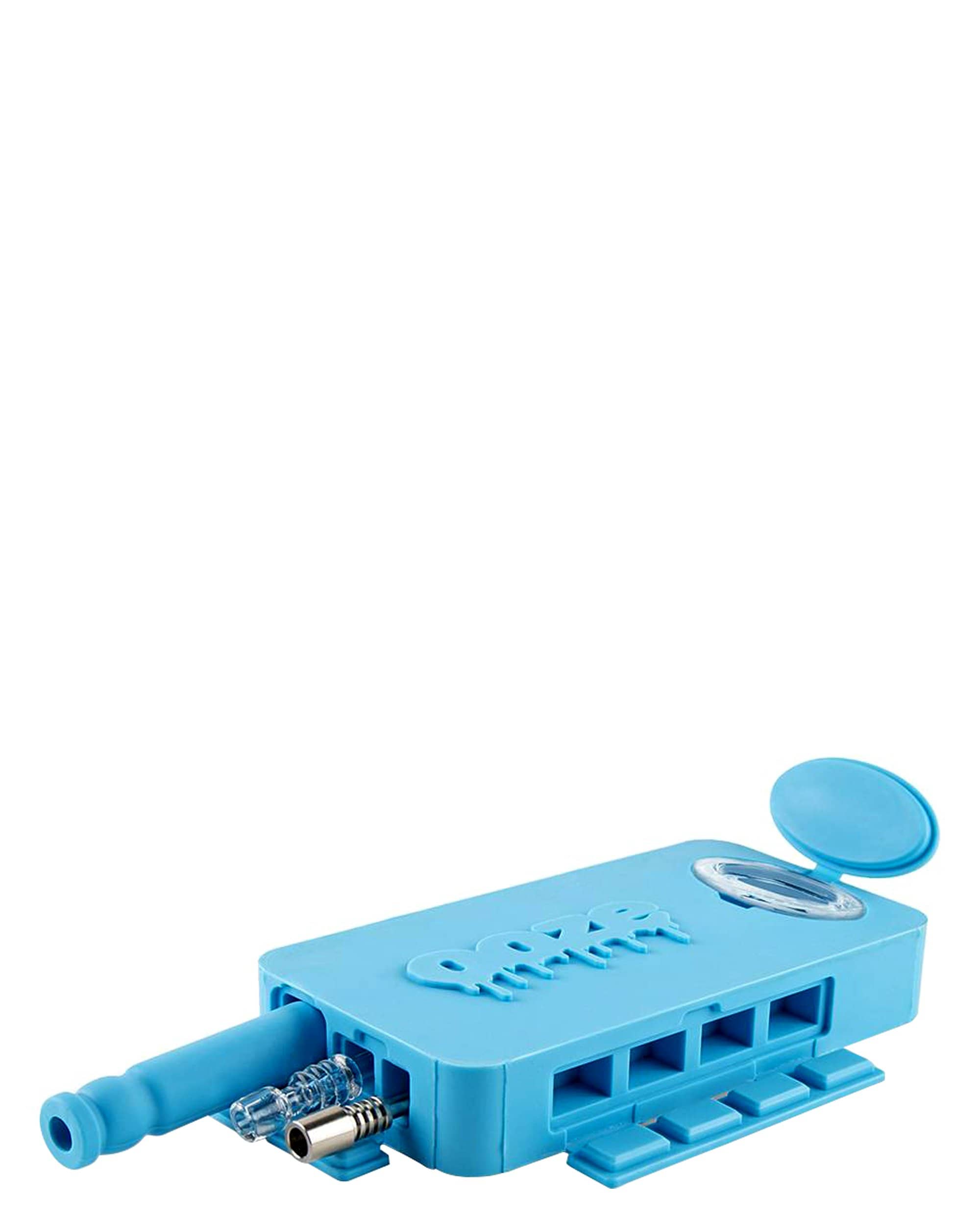 A close-up, angled view of the Slugger Dabbin Dugout, showing its open lid and internal compartments against a plain white background. A close-up, angled view of the Slugger Dabbin Dugout, showing its open lid and internal compartments against a plain white background.