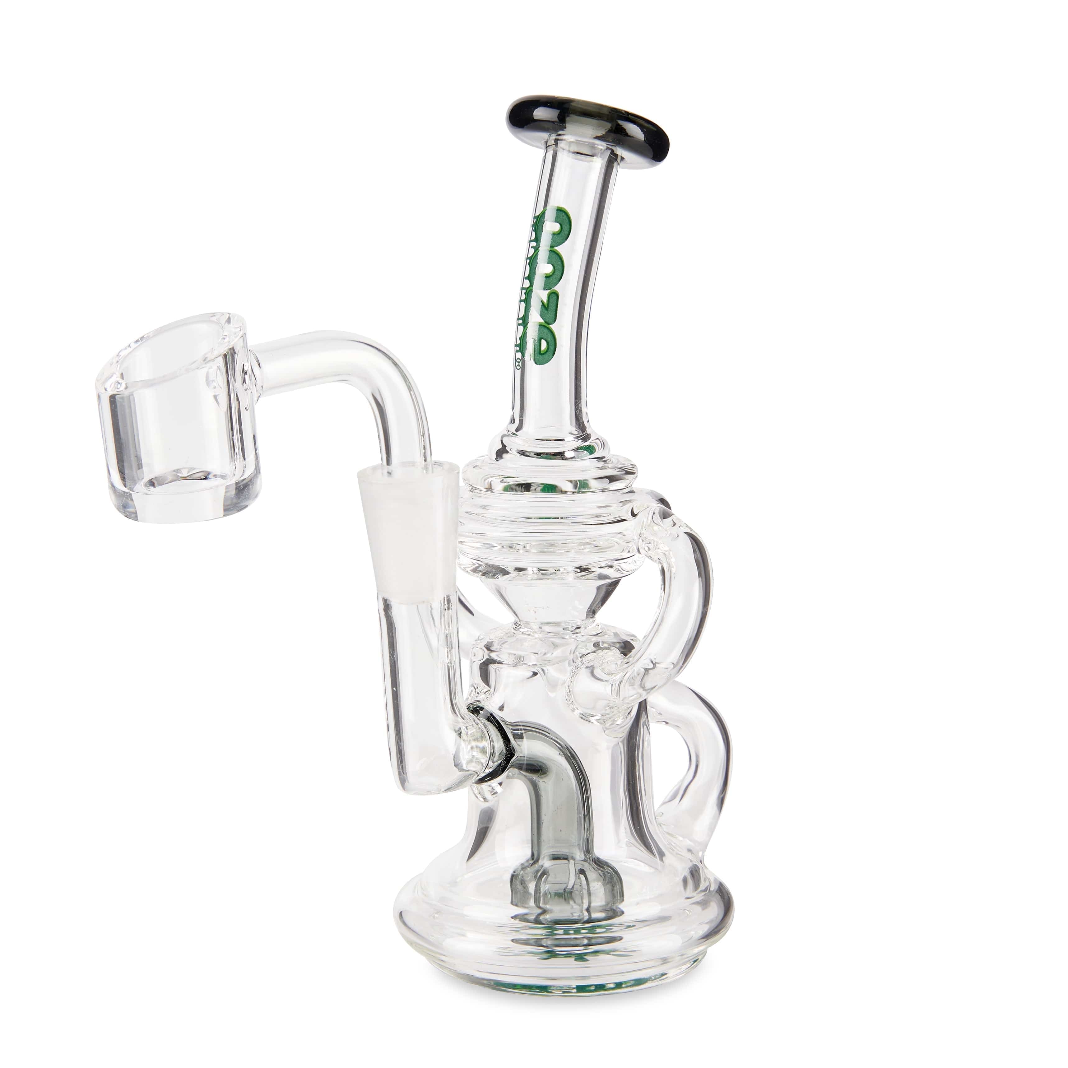 Front view of the Surge Mini Recycler Dab Rig, showcasing its clear glass construction and compact recycler design. Front view of the Surge Mini Recycler Dab Rig, showcasing its clear glass construction and compact recycler design.
