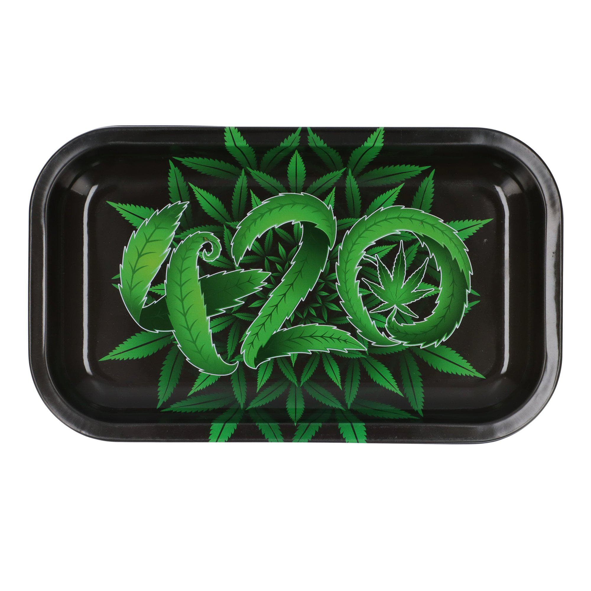 The 420 Rolling Tray displays a bold, white numeral “20” against a black background, resembling a rectangular tray. The 420 Rolling Tray displays a bold, white numeral “20” against a black background, resembling a rectangular tray.