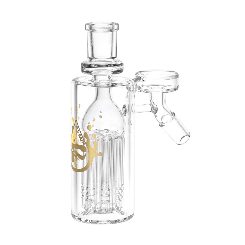 A studio shot of the 7-Arm Ash Catcher, displaying its clear glass construction and seven-arm percolator design. A studio shot of the 7-Arm Ash Catcher, displaying its clear glass construction and seven-arm percolator design.