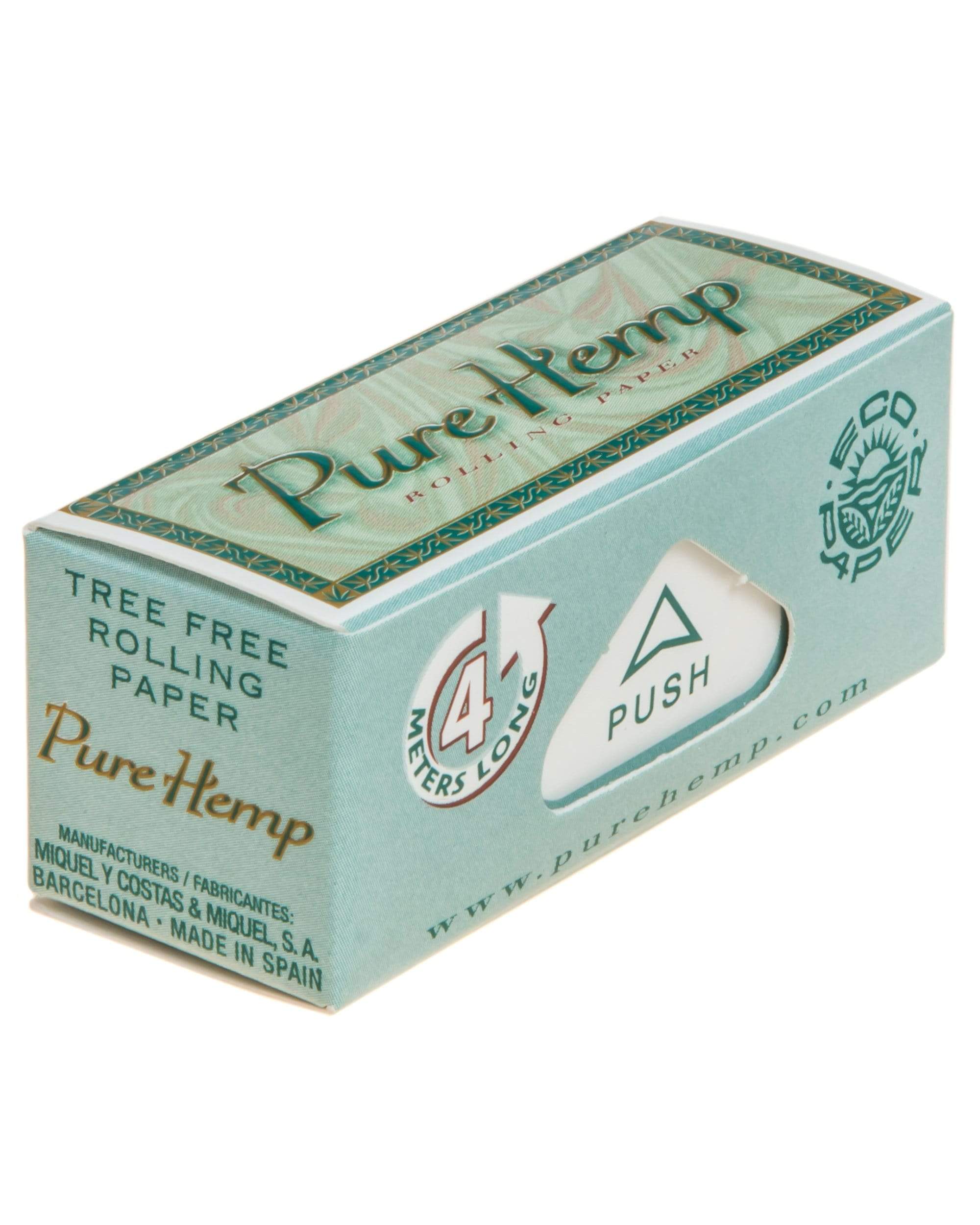 Front view of the Classic Roll, a package of rolling papers with a green and white label, angled slightly on a plain background. Front view of the Classic Roll, a package of rolling papers with a green and white label, angled slightly on a plain background.