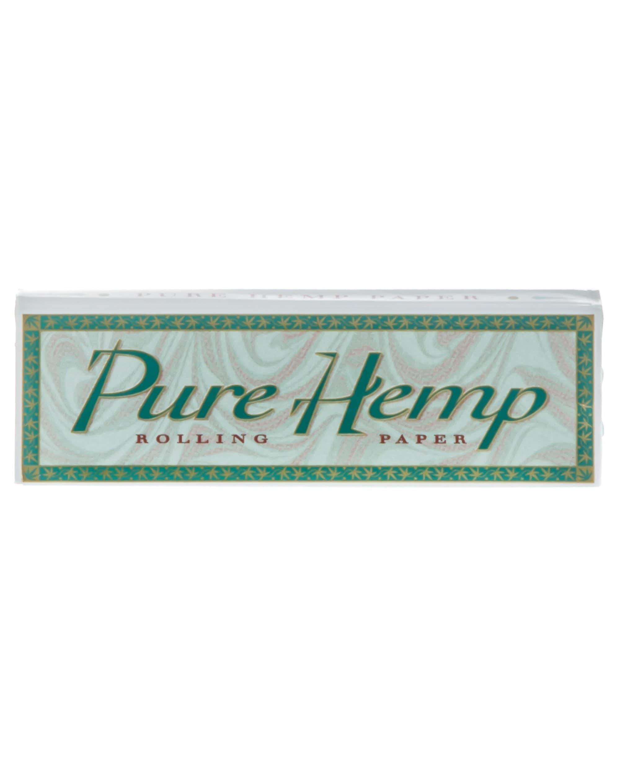 A close-up, top-down view of Pure Hemp Classic Rolling Papers, showcasing the package’s simple design and branding. A close-up, top-down view of Pure Hemp Classic Rolling Papers, showcasing the package’s simple design and branding.