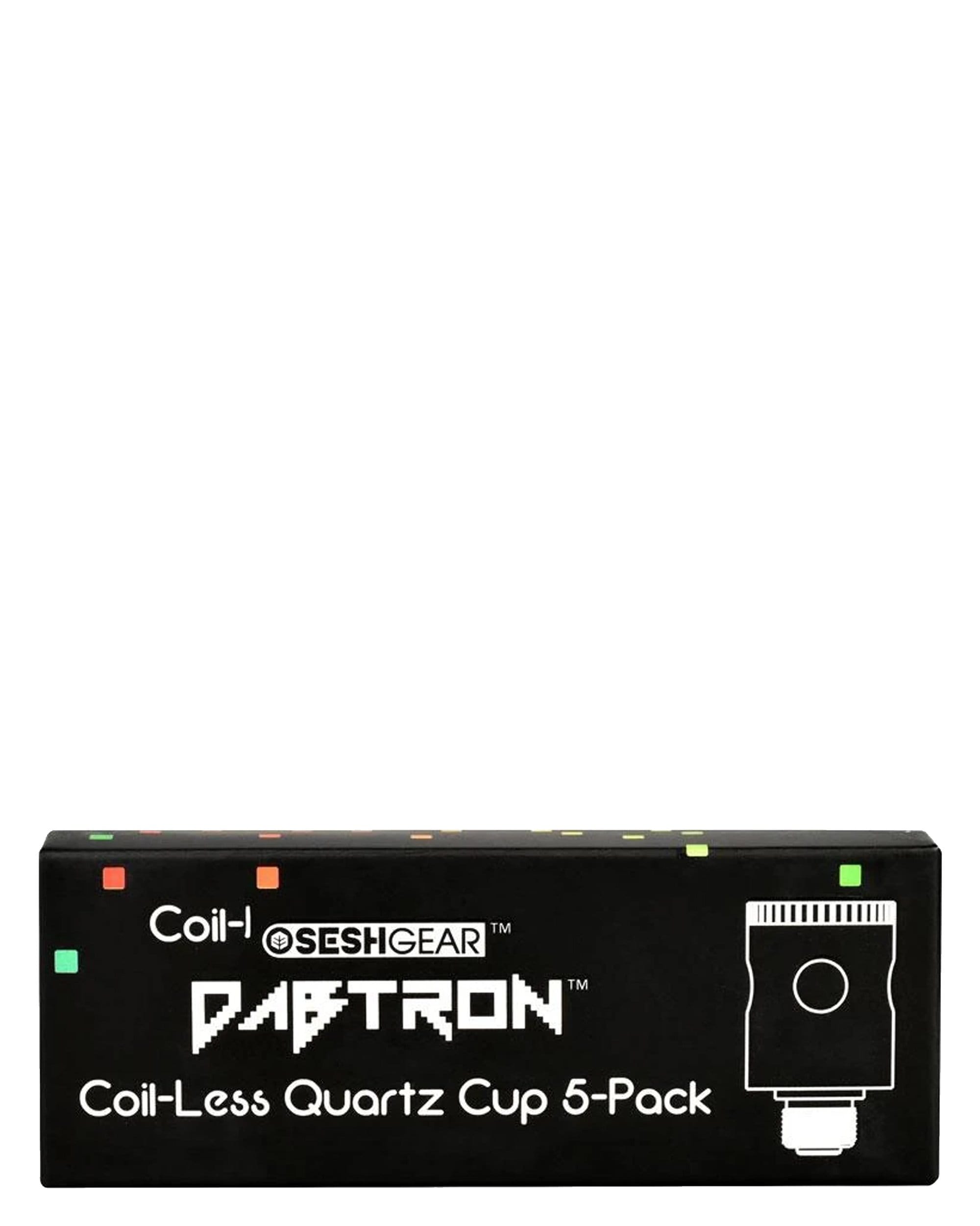 Front view of the Dabtron Atomizer Five Pack, showcasing the black metal attachments arranged against a plain white background. Front view of the Dabtron Atomizer Five Pack, showcasing the black metal attachments arranged against a plain white background.