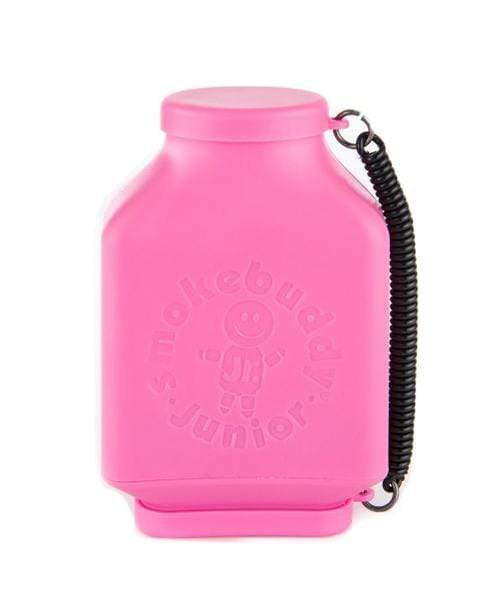 A front view of the SmokeBuddy Jr. with a black cord attached, showcasing its sleek, compact design. A front view of the SmokeBuddy Jr. with a black cord attached, showcasing its sleek, compact design.