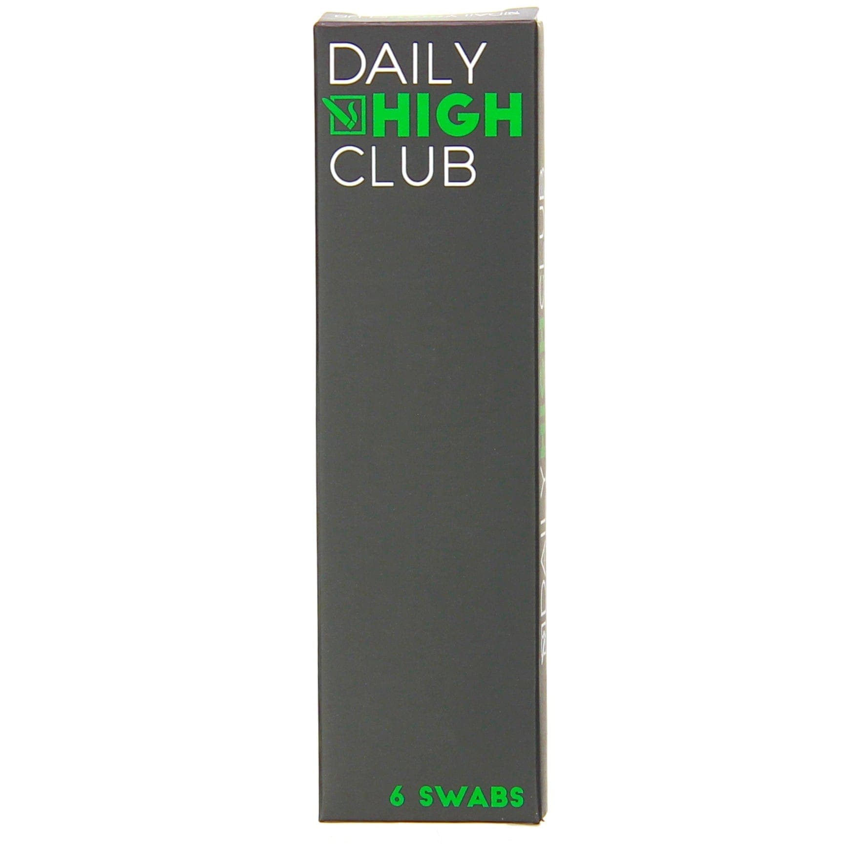 Front view of Daily High Club Vape Swabs, showing six white swabs against a simple black background. Front view of Daily High Club Vape Swabs, showing six white swabs against a simple black background.