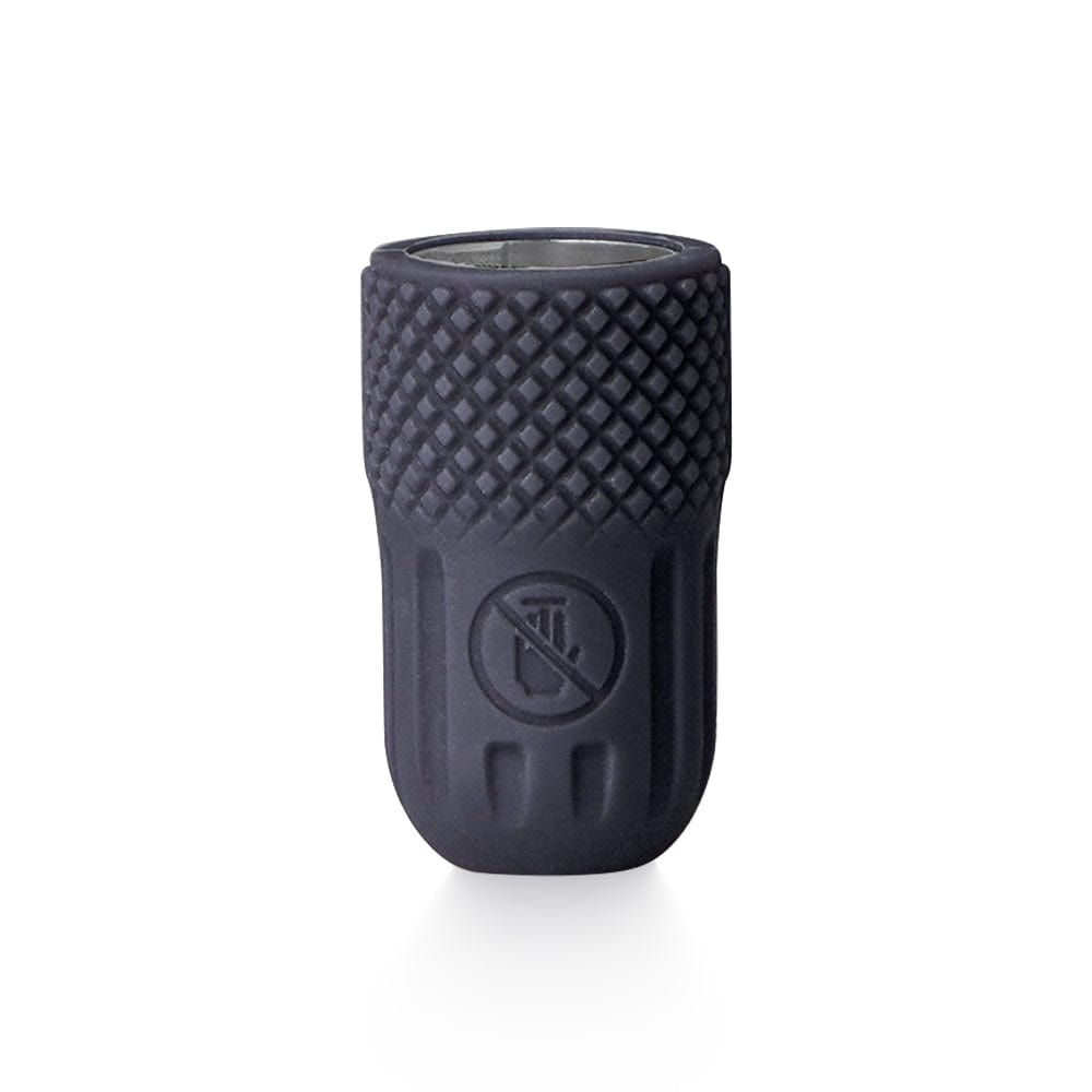 Front view of the Fyra Herb Oven Head, a dark-colored, cylindrical component with textured detailing. Front view of the Fyra Herb Oven Head, a dark-colored, cylindrical component with textured detailing.