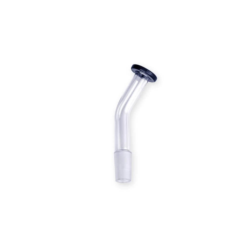 A close-up, angled view of the Vista Mini 2 Glass Mouthpiece, showcasing its clear glass construction. A close-up, angled view of the Vista Mini 2 Glass Mouthpiece, showcasing its clear glass construction.