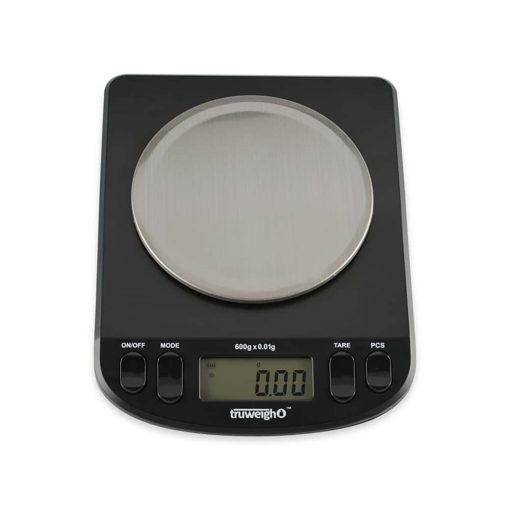 The Intrepid Series Bench Scale with Calibration Weight is shown in a front view, featuring a digital display and black finish. The Intrepid Series Bench Scale with Calibration Weight is shown in a front view, featuring a digital display and black finish.