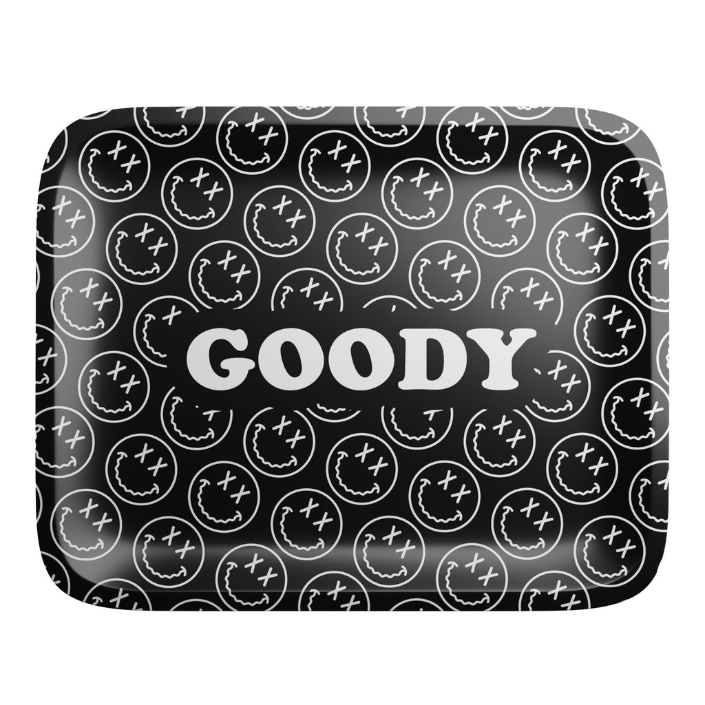 Goody Glass Black Pattern Face Rolling Tray