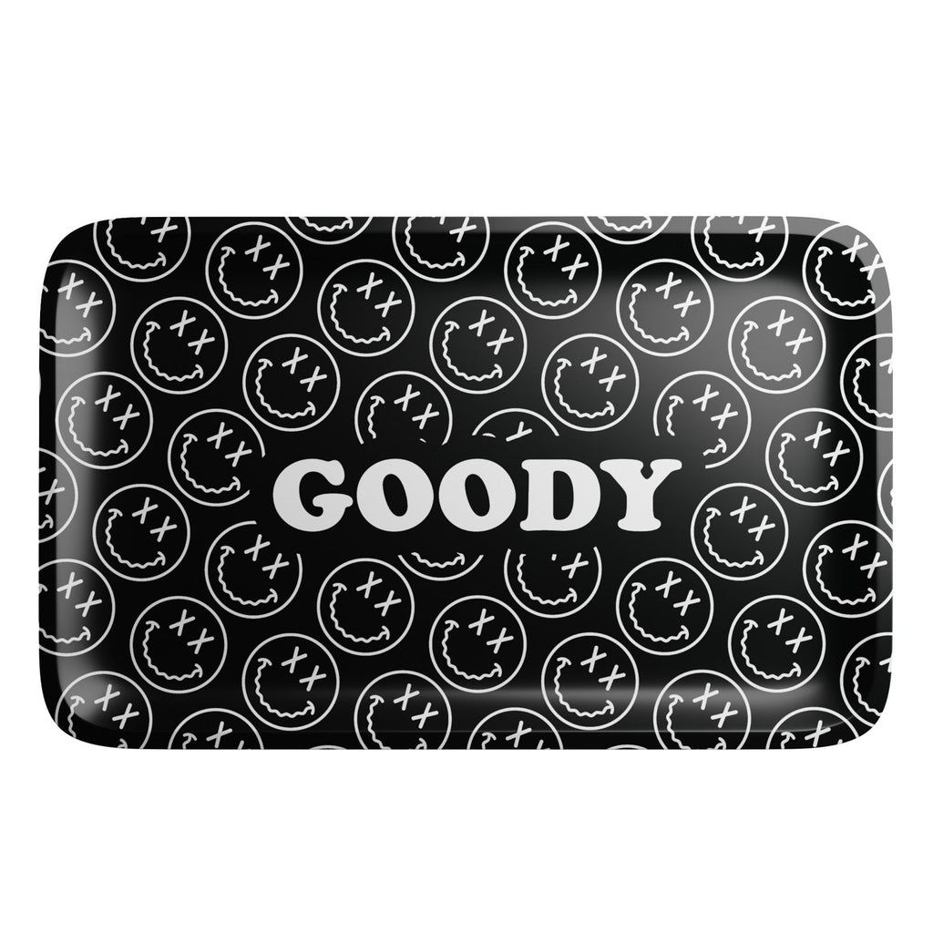 Goody Glass Black Pattern Face Rolling Tray
