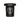 Close-up front view of the black Invincibowl Adaptabowl showing its rounded top rim and white shield logo on a plain white background
