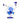 Front view of the Spotted Egg XL Bong, showcasing a blue-speckled glass sphere with a curved neck and flat base.