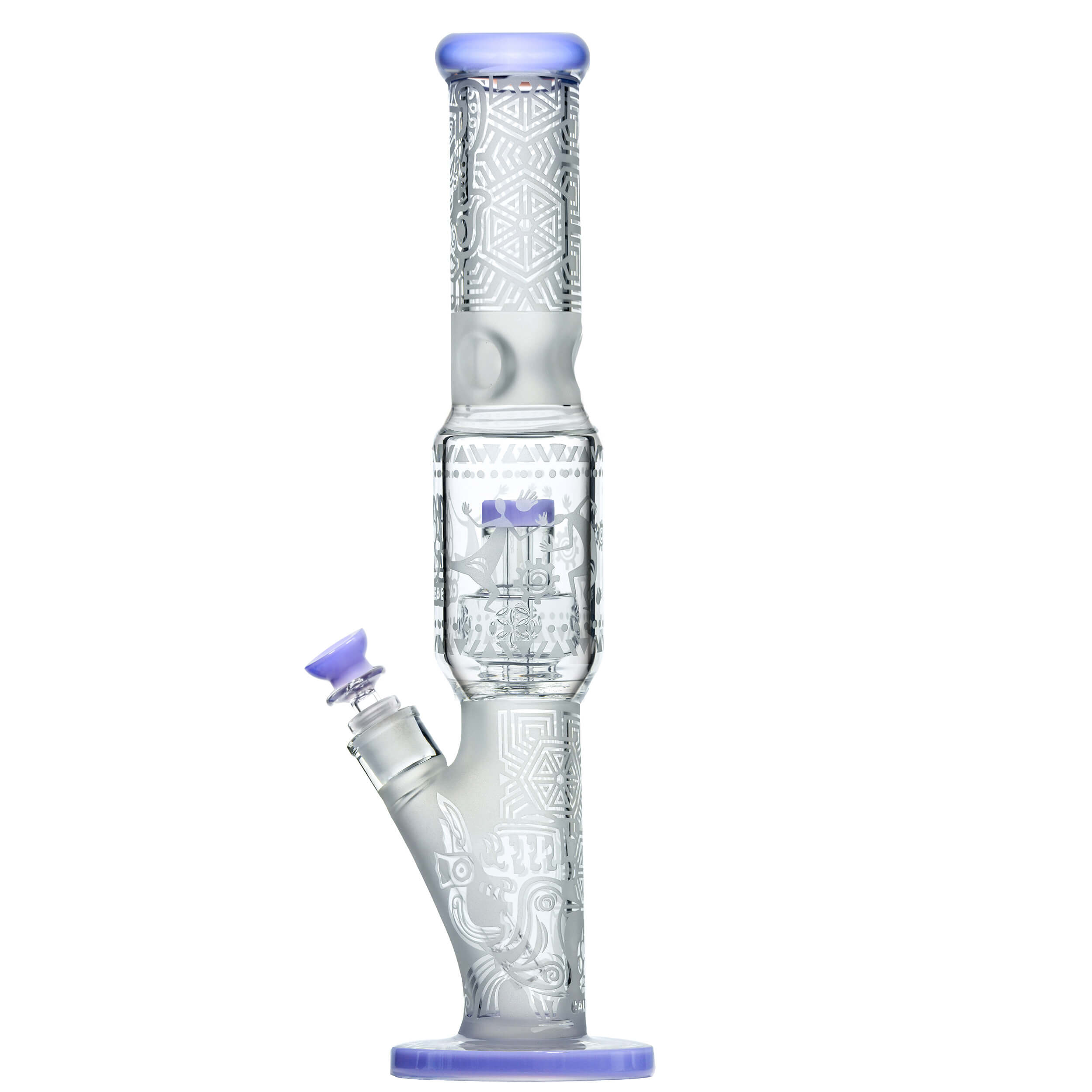 Sandblasted Seed of Life Straight Tube Bong