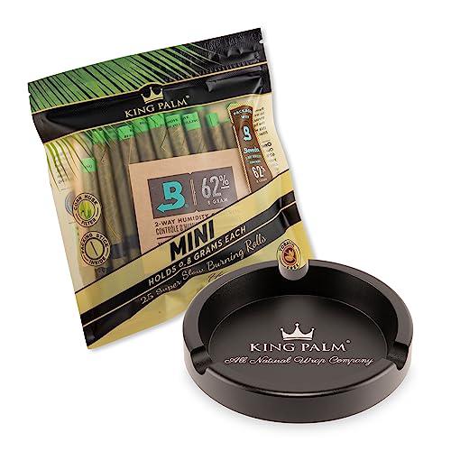 Mini Natural Pre Roll Palm Leaf Tubes With Ashtray - 25 Pack