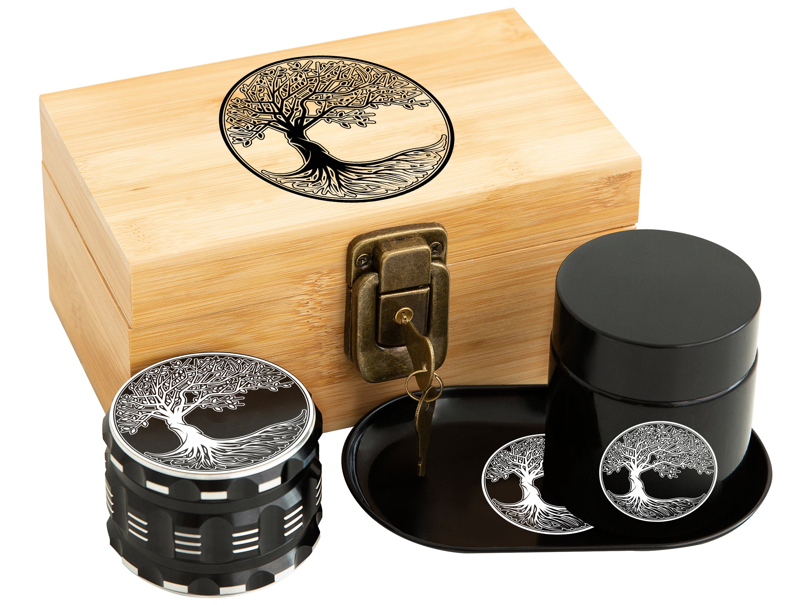 Small Wooden Stash Box - Tree Of Life