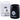 Close-up, three-quarter view of a glossy black Kozo Glass Storage Jar beside its white box and a "Keep It Fresh" humidity pack.