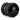 Close-up angled view of the black Kozo Window 2.5" Grinder showing stacked ridged edges and a partial engraved logo.