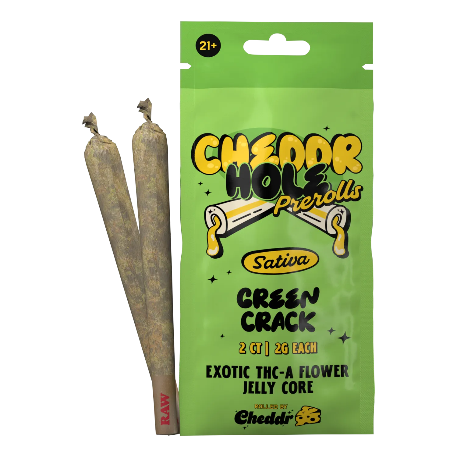 Cheddr Holes - 2g Jelly-Core Hash Holes (2-Pack) GREEN CRACK