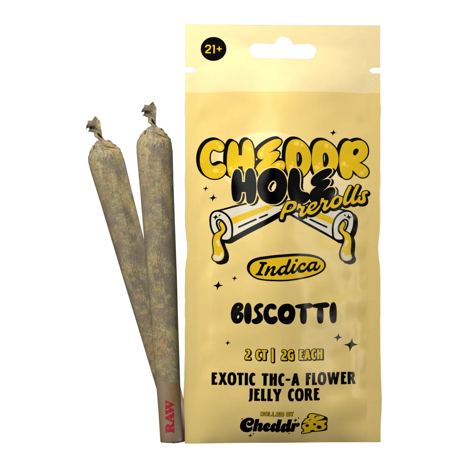 Cheddr Holes - 2g Jelly-Core Hash Holes (2-Pack) BISCOTTI