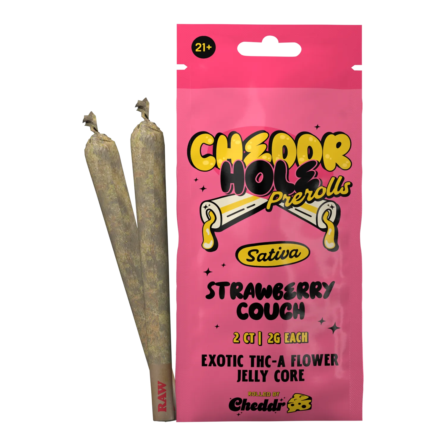 Cheddr Holes - 2g Jelly-Core Hash Holes (2-Pack) STRAWBERRY COUGH