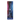 Vertical studio shot of the Hue - Tower Water Pipe Clear - 17.75" centered against neon red and blue striped background showing the clear glass cylinder, percolator chamber, and angled mouthpiece.