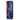 Tall three-quarter view of the Hue - Tower Water Pipe Clear - 17.75"" displayed on colorful neon-striped packaging against a gray background