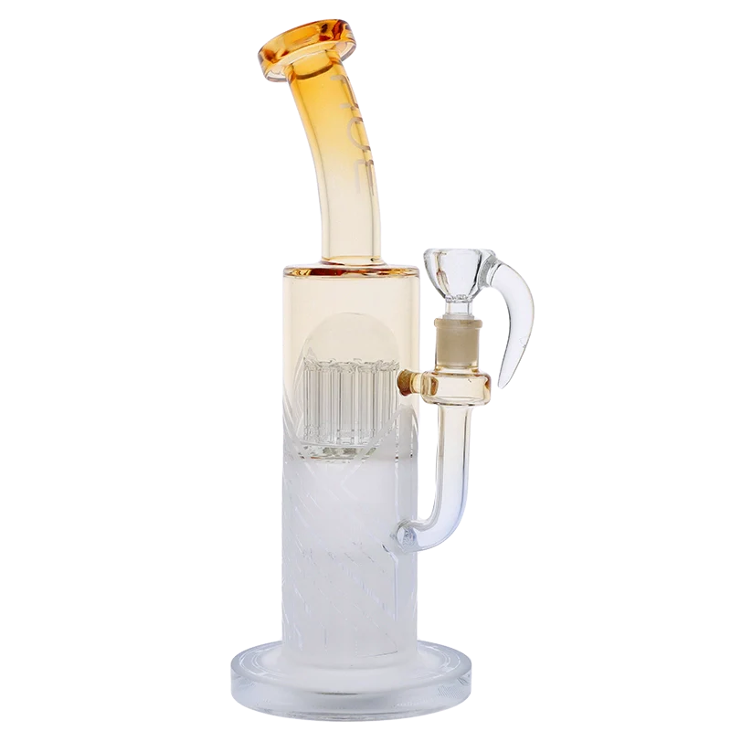 Front view of the 13-inch Hue Special Edition Water Pipe, displaying a clear glass body and simple cylindrical form.