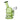 Close-up three-quarter view of the green Atomik - Special Edition Water Pipe - 5.5in, showing its rounded chamber, angled mouthpiece, and clear glass banger.
