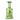 Center-frontal view of the green 5.5in Atomik - Special Edition Water Pipe showing its rounded chamber, straight neck, and glossy reflection on a white background
