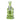 Centered front view of the lime glass Atomik - Special Edition Water Pipe - 5.5in, shot against a white background highlighting its stacked bulbous chambers and straight neck.